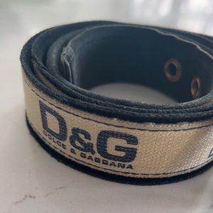 Dolce & Gabbana Men’s Logo Canvas Belt – 45”